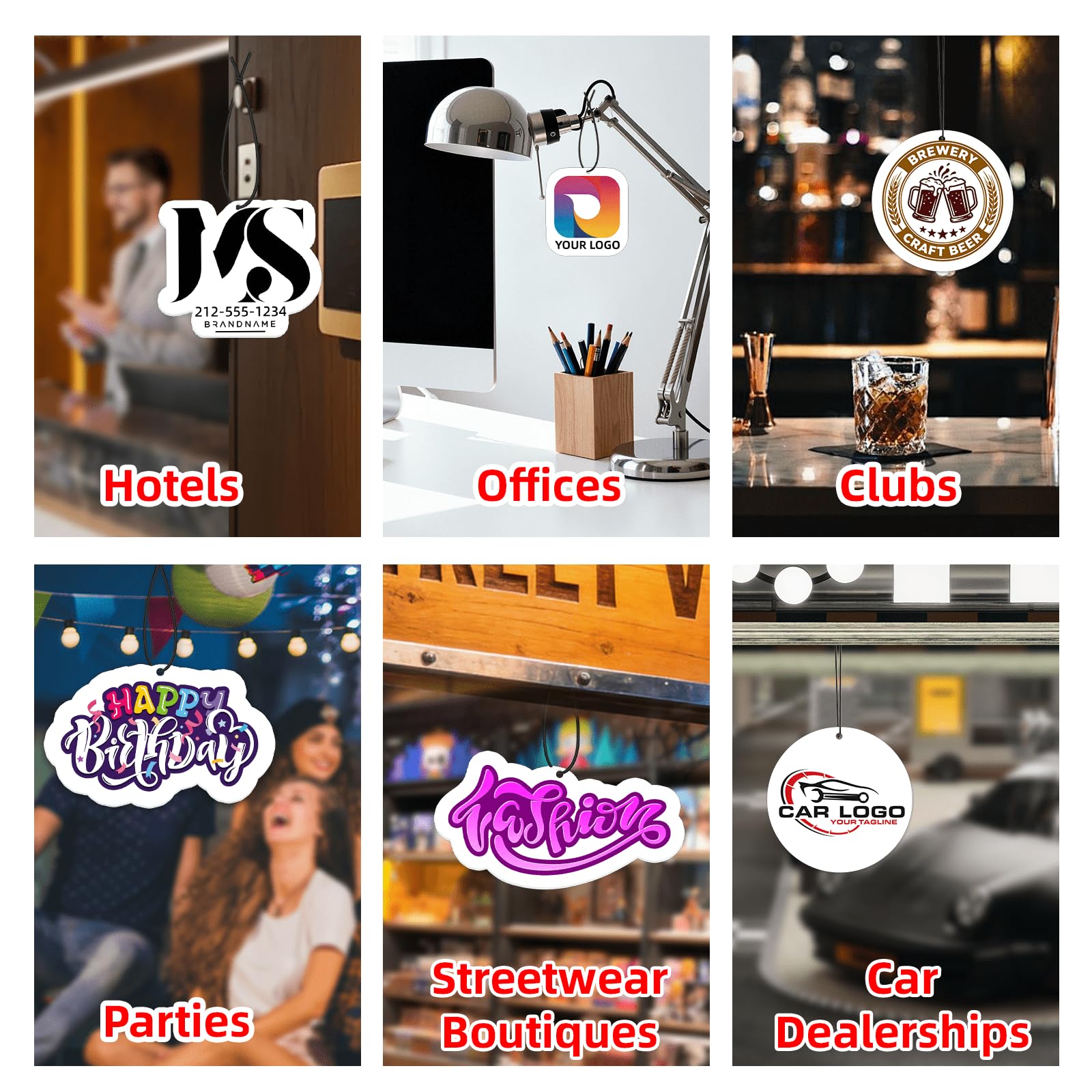 YZPPDHFC 10-1000PCS Customize Photo Car Air Freshener with Logo, Personalized Air Freshener with Pictures, Custom Business Logo Items, Custom Gift for Car Dealerships, Customer Loyalty Gifts - 3