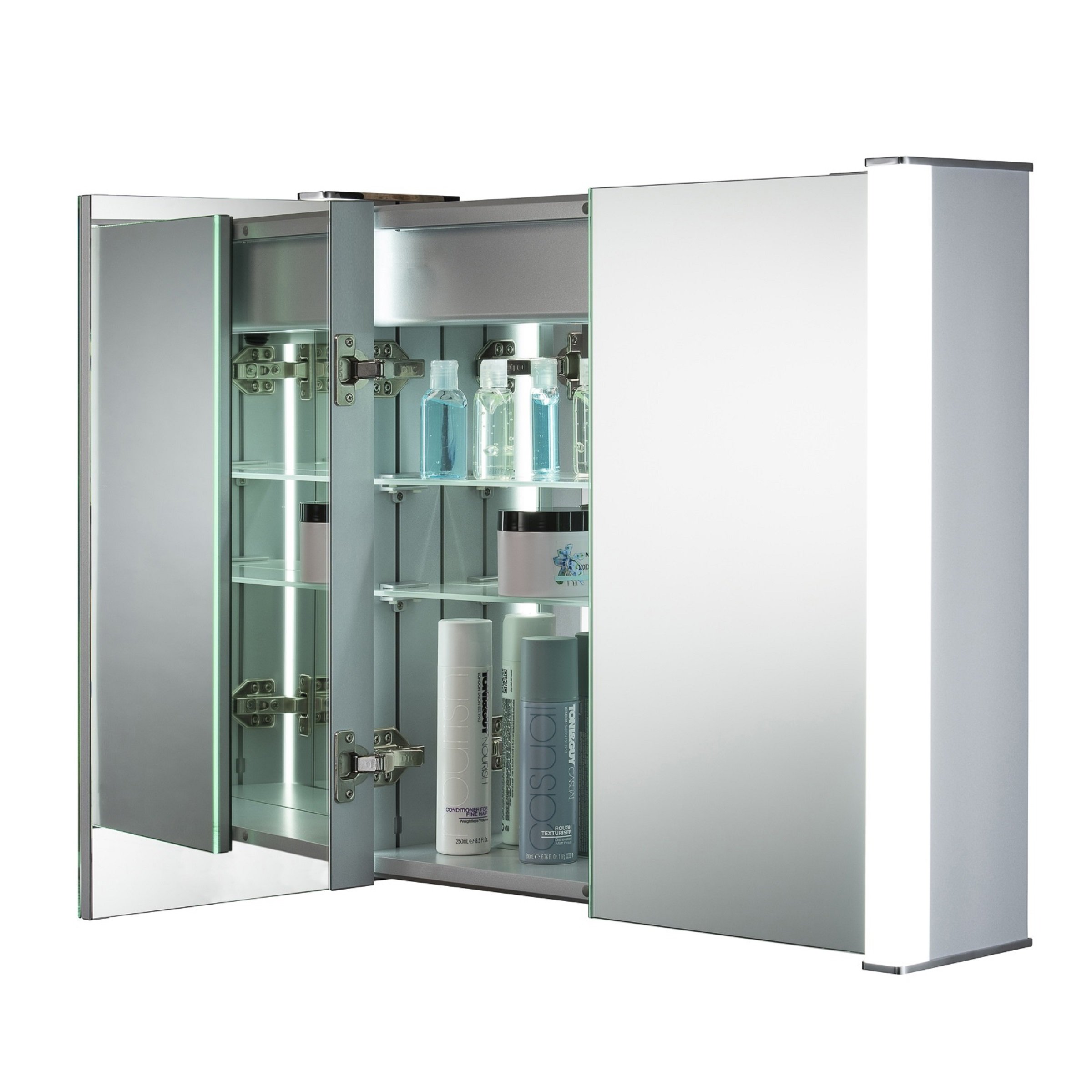 Elegant Bad Spiegelschrank mit Beleuchtung LED Licht Badezimmer Spiegelschrank Bad Hängeschrank