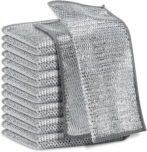 DyPinYise Paños de limpieza milagrosos de alambre multiusos, trapos para lavar platos de alambre de aumento para malla húmeda y seca, paño de