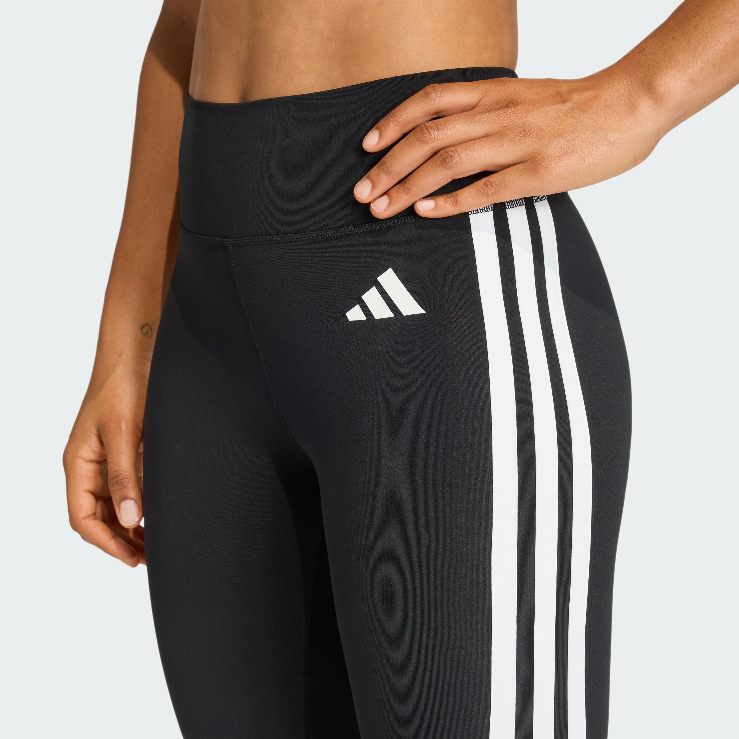 adidas Kobiety Optime Essentials Workout 3-Stripes 3/4 Leggings Tights, black/white, XXS
