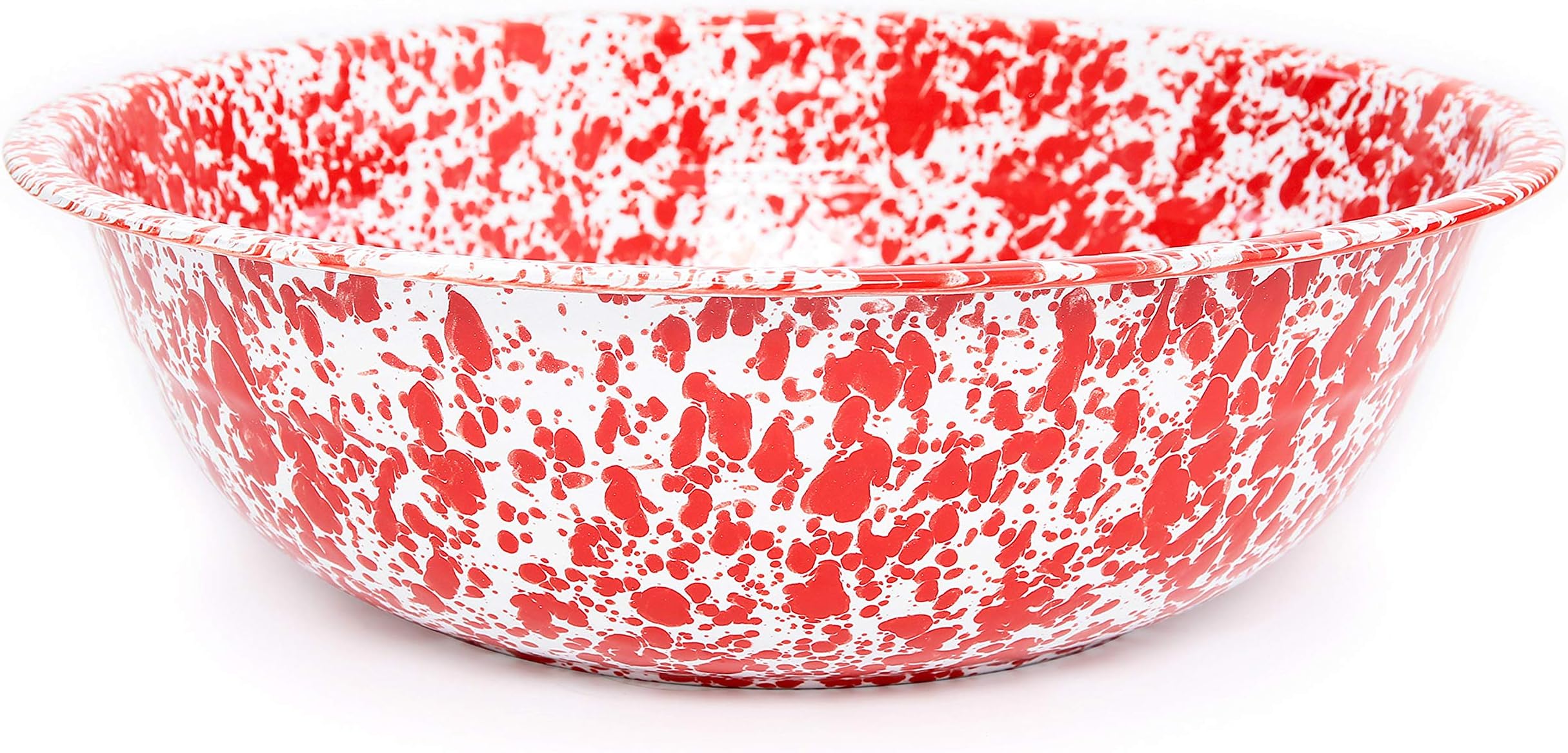 Amazon.com: Enamelware Medium Basin, 8 quart, Red/White Splatter ...