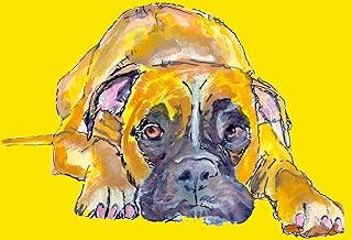 Cute Boxer Dog Wall Art Print, Boxer Dog Owner Gift, Boxer Dog Art, Dog Wall Art Print, Colorful Boxer Dog Decor Hand Signed by Oscar Jetson