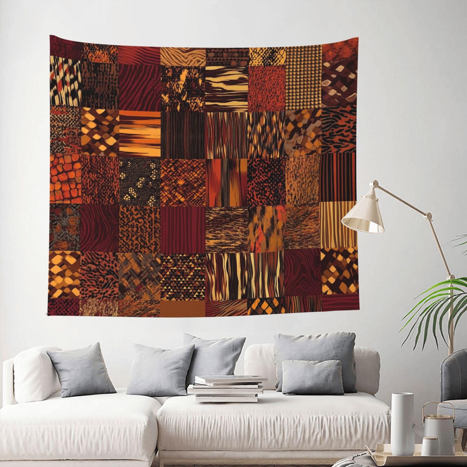 Tapestry 153 X 130 CM Inches Wall Hanging for Living Room African Style Patchwork Tapestrys Home Decor Soft Aesthetic Tapestries Hanging Decor Blanket Wall Tapestry for Bedroom Dorm Indoor Outdoor