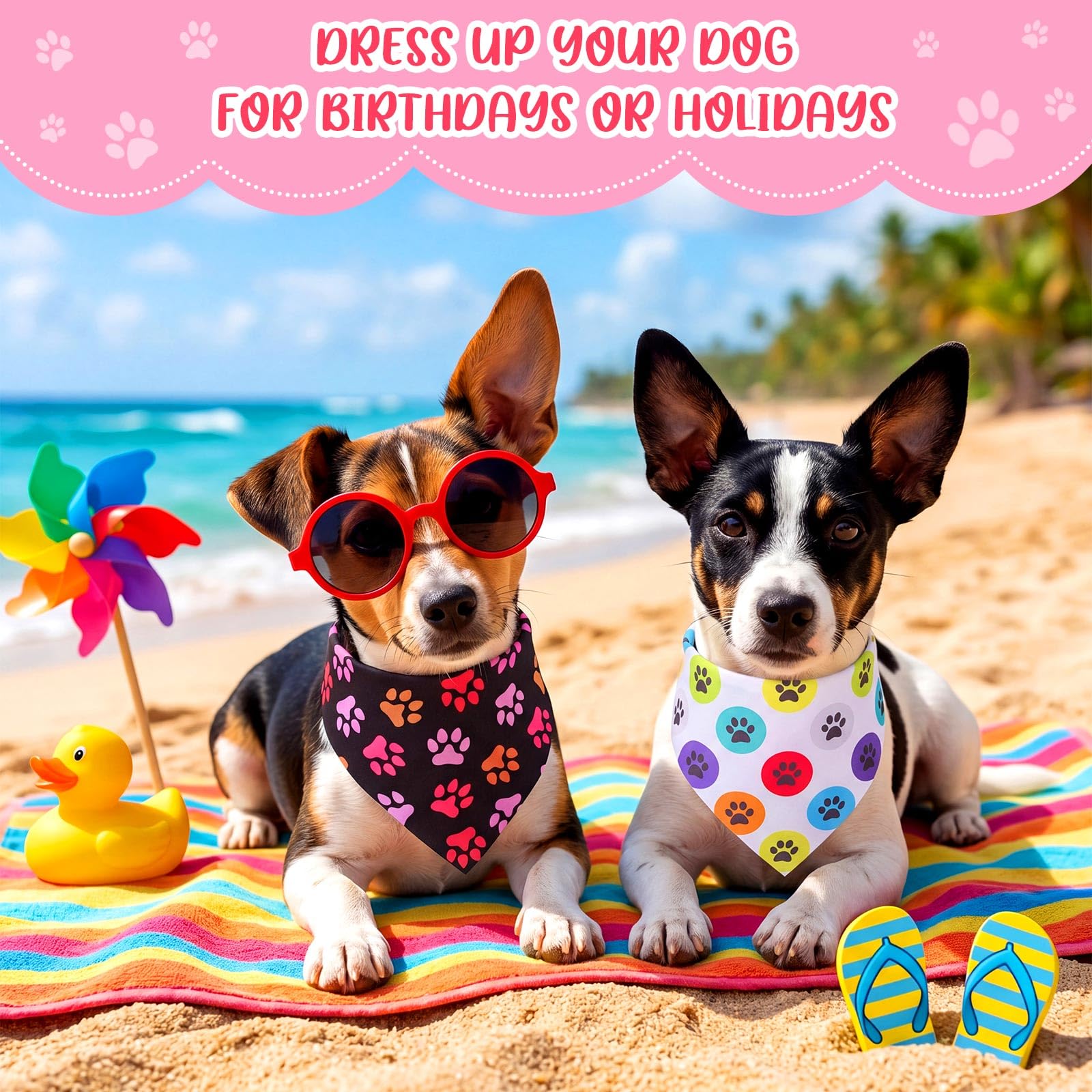 Youyole Lot de 120 bandanas triangulaires doux pour animal domestique Motif pattes de chien Pour petites et moyennes races
