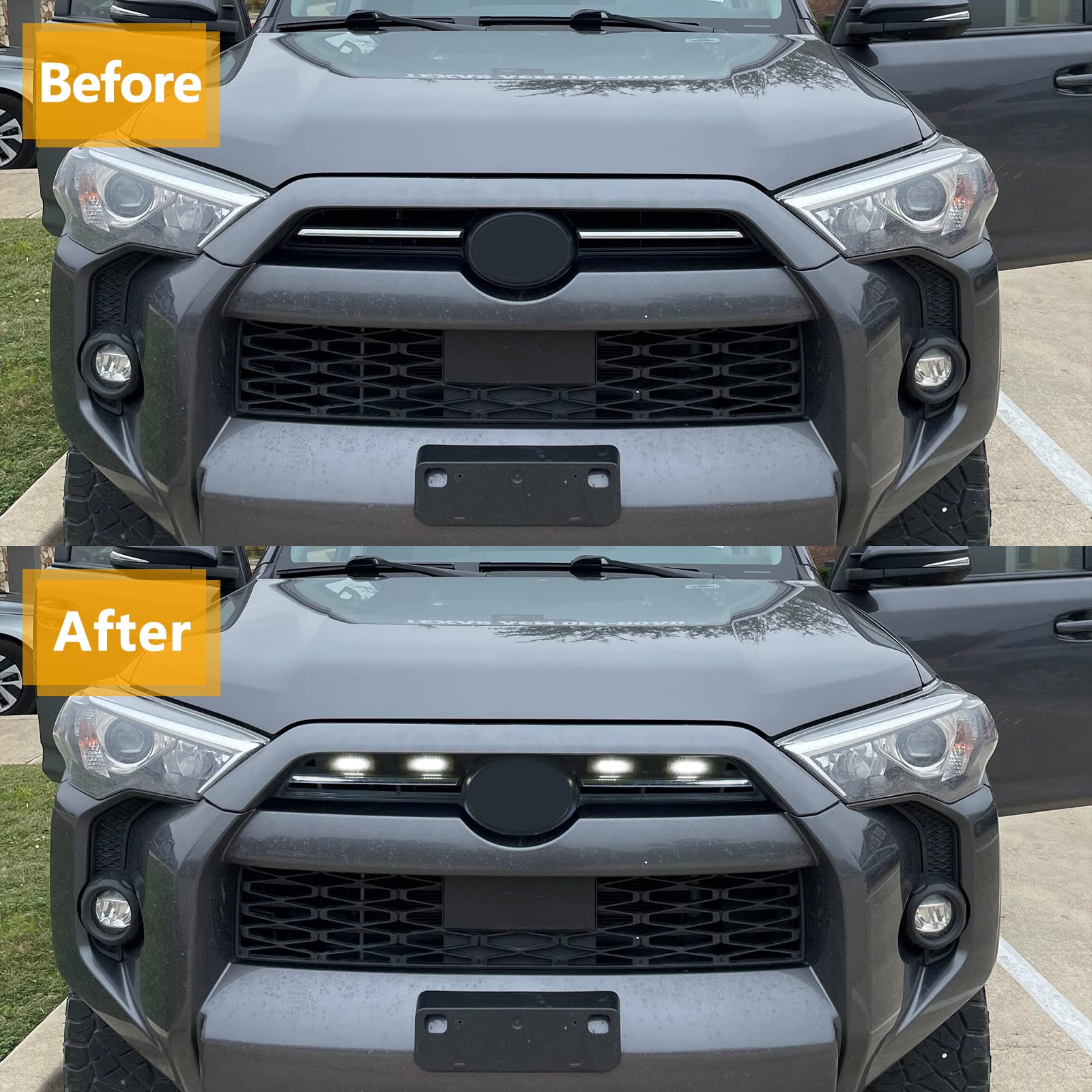 KXCZBAUTO 4pcs LED Grille Lights for 2020 2021 2022 2023 4Runner Grille Raptor Lights OEM Grill Lights Fits SR5 TRD Off-Road Sport Limited (White Lights)