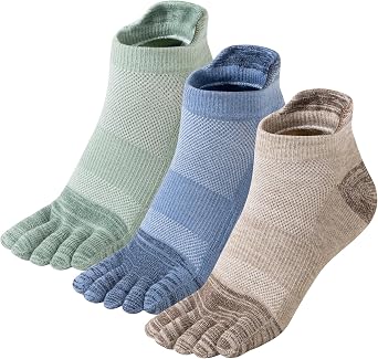 Merino Wool Ankle Toe Socks,Hiking Five Finger Socks for Women Men