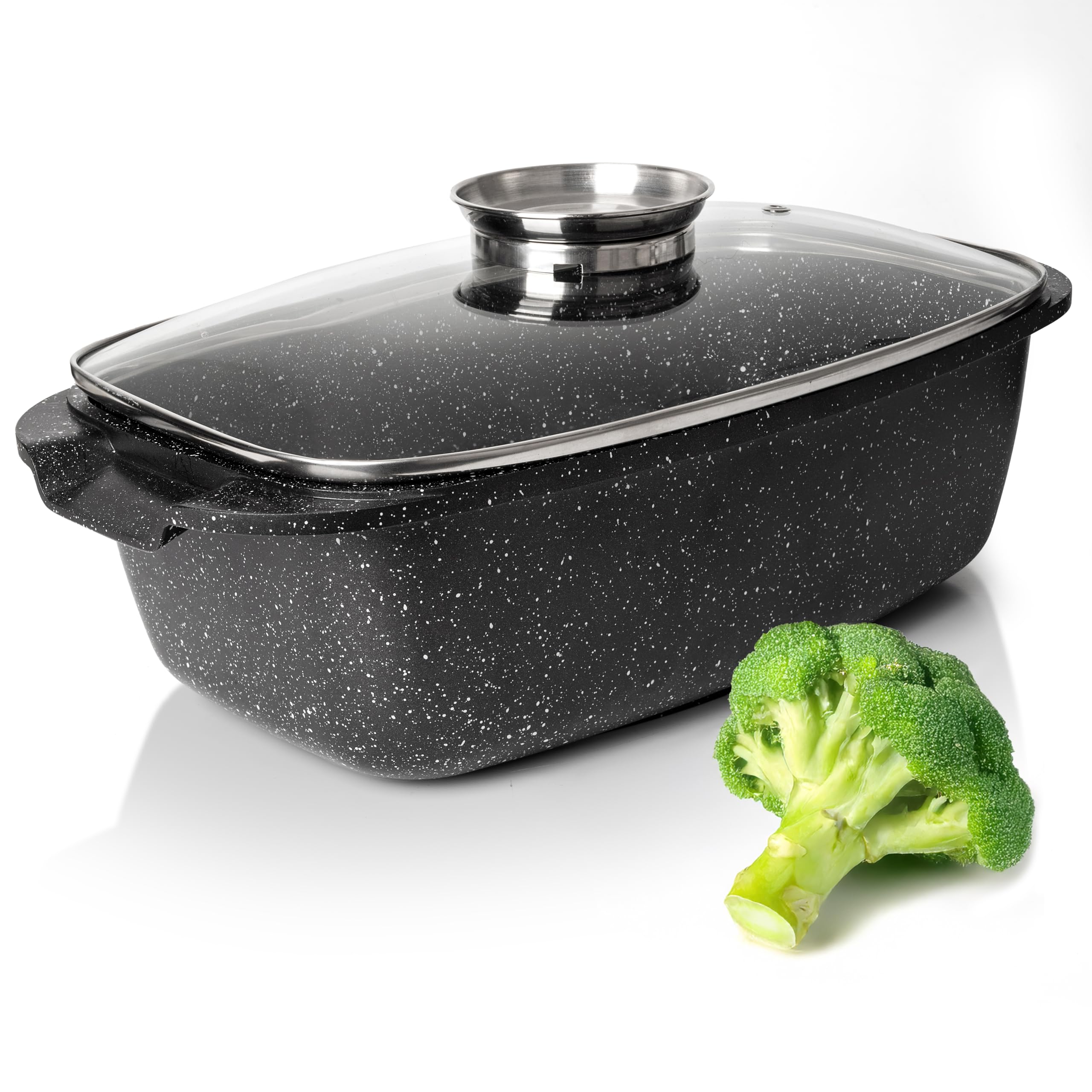 Amazon.com: Moss & Stone 6 Quart Oval Roaster Pot with Lid, 12