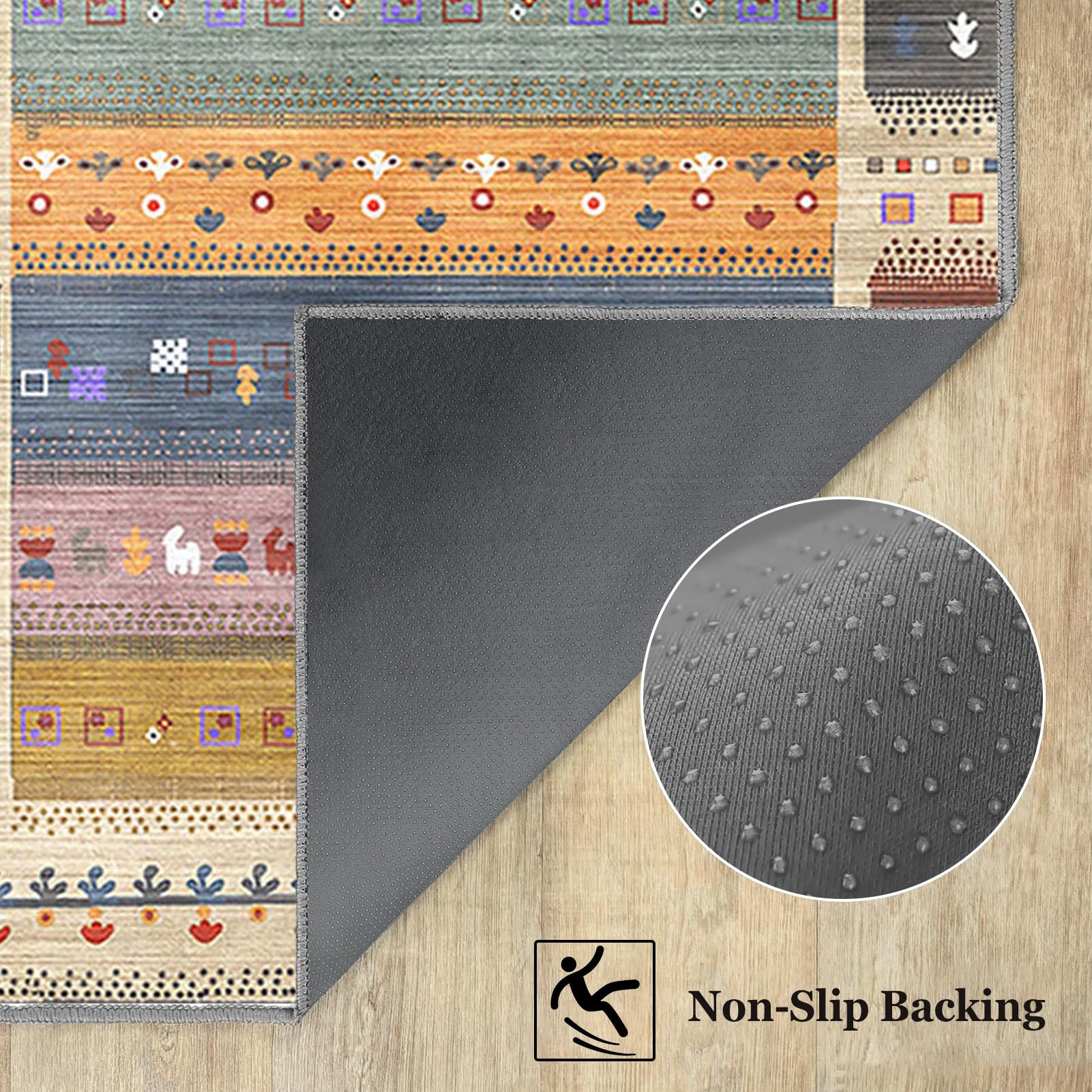Tapis Couloir Long Antidérapant Lavable en Machine 90 x 160 cm