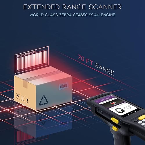 Miniatura 2 de Escáner de código de barras Android ultra resistente 2023 agarre de pistola escáner de código de barras Zebra integrado de largo alcance SE4850