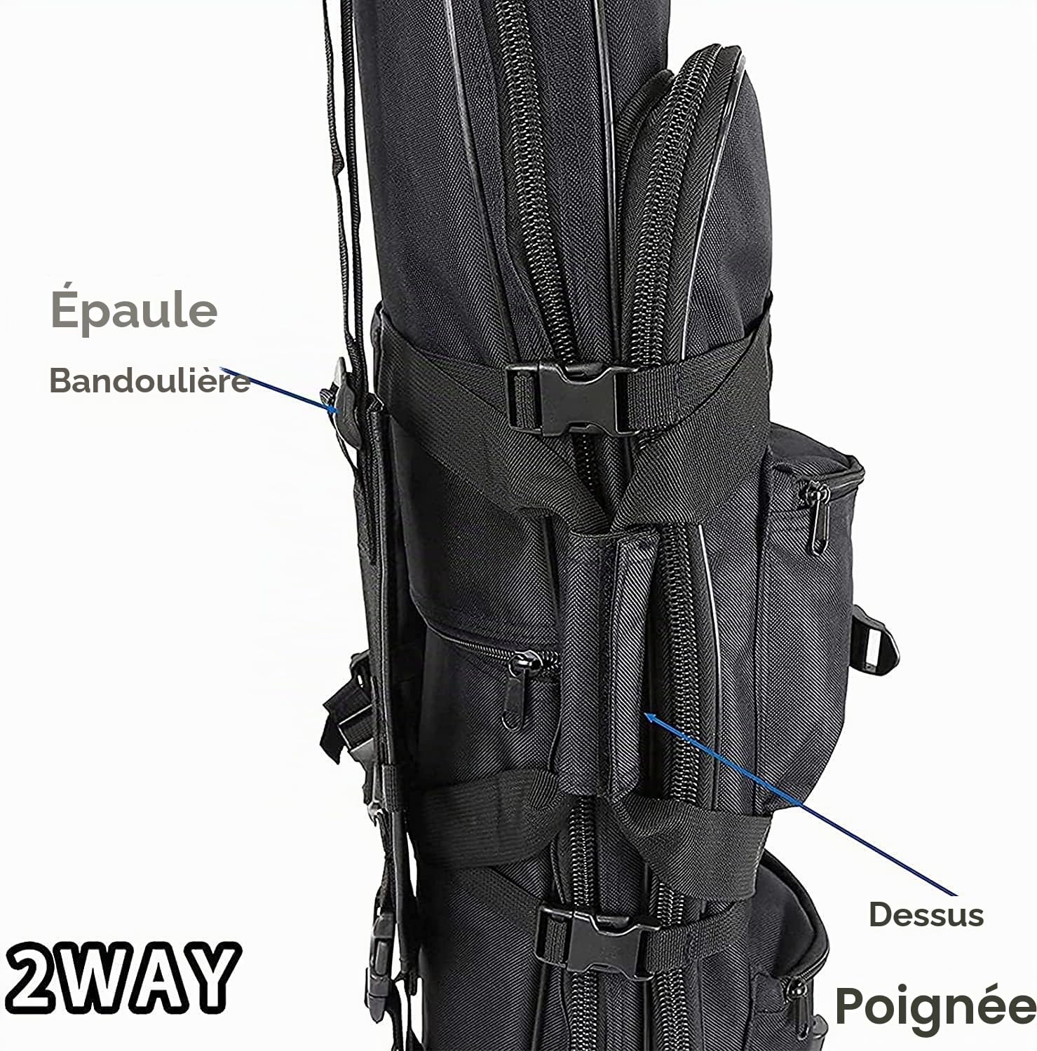 Housse De Transport pour Fusil À Air - Fusil De Chasse Rembourée Sac Tactical Double Rifle Mallettes pour Arme Longue Protection De Réplique Airsoft Black,120CM, Noir