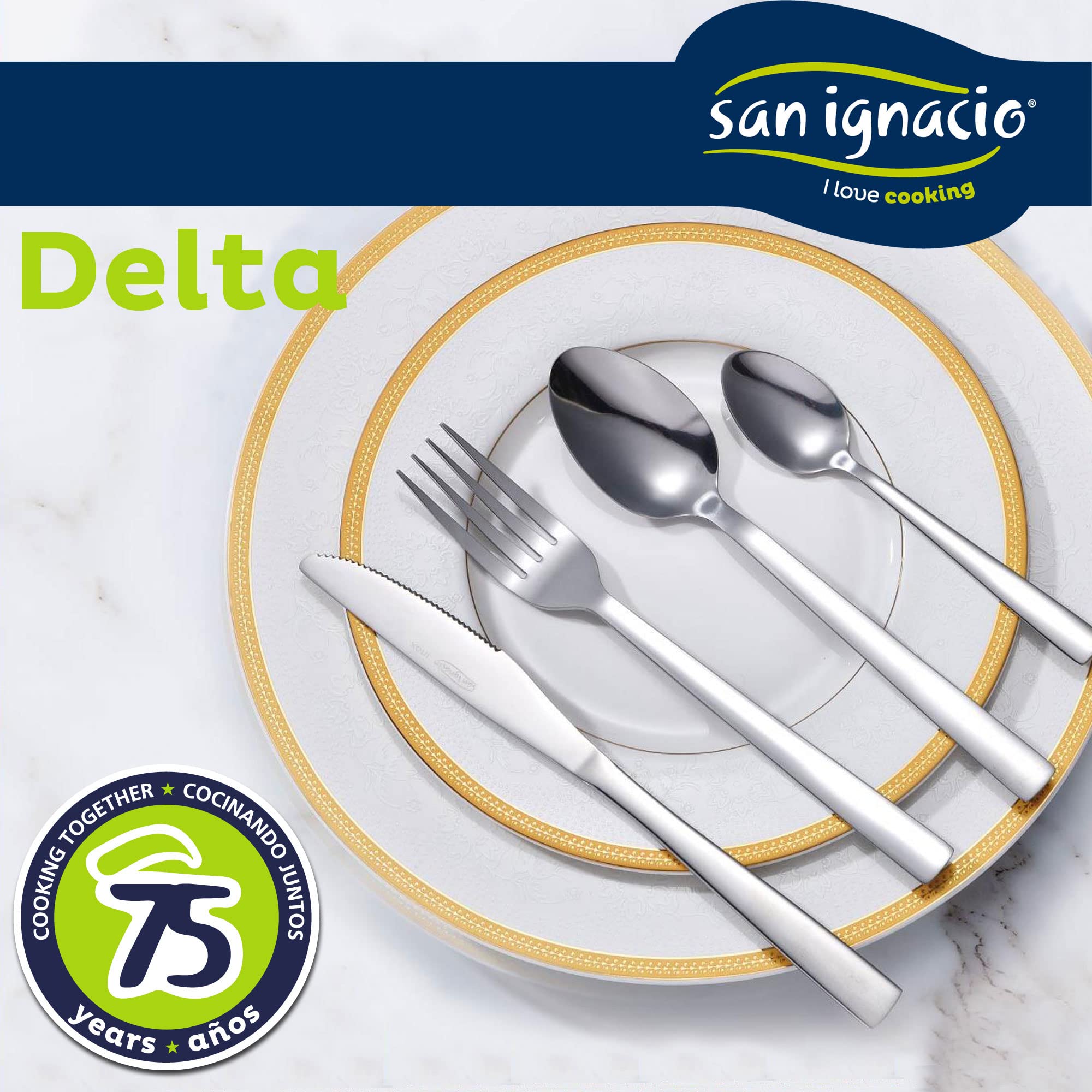 Batteria da cucina 5 pezzi + set di posate 24 pz in acciaio inossidabile