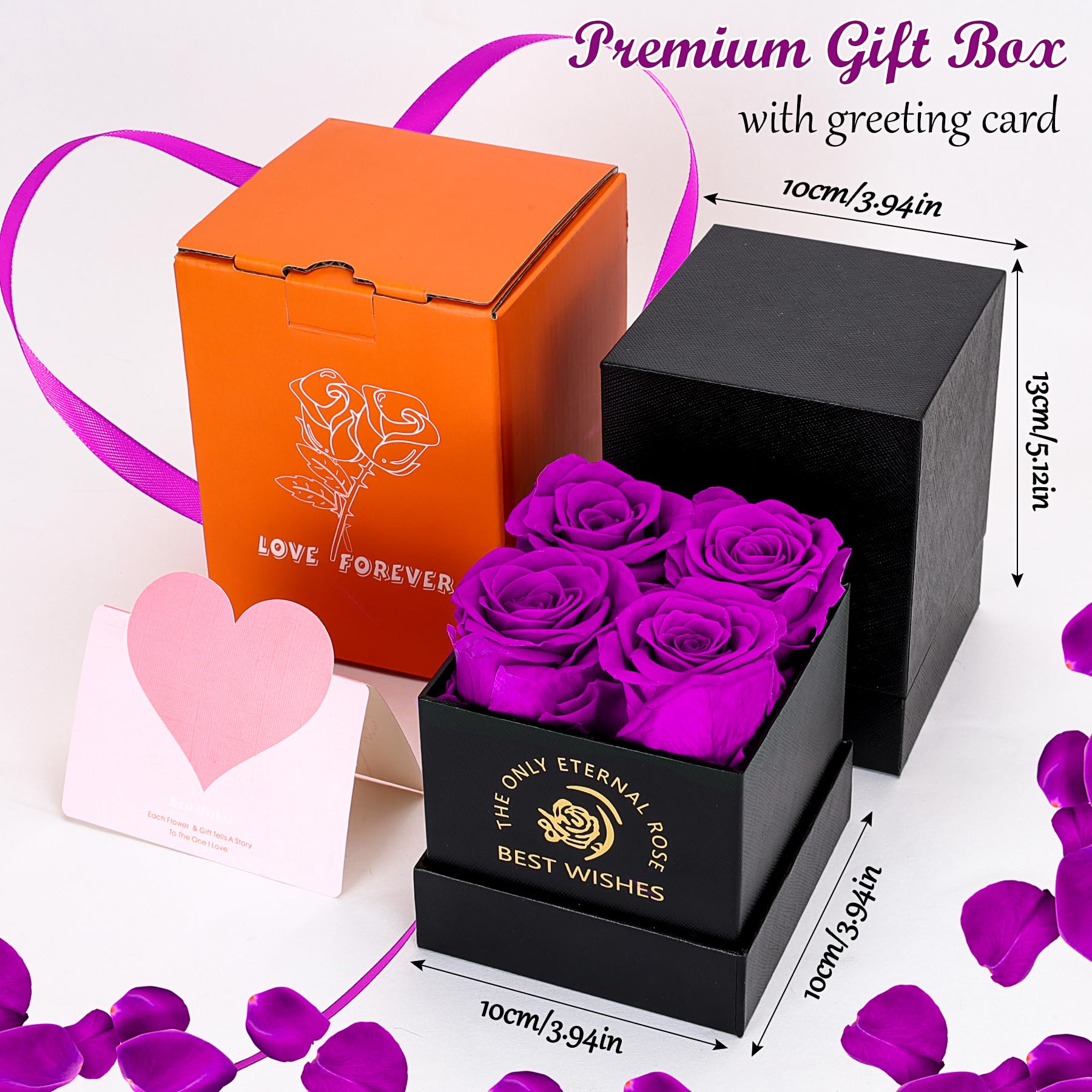 MestectPET Eeuwige rozenbox met rode hartketting, cadeau voor Moederdag
