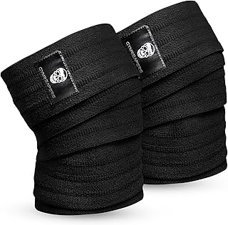 Gymreapers Knee Wraps for Weightlifting & Powerlifting – 2M Heavy Duty Compression for Squats, Strength Training, Knee Support & Protection for Men & Women