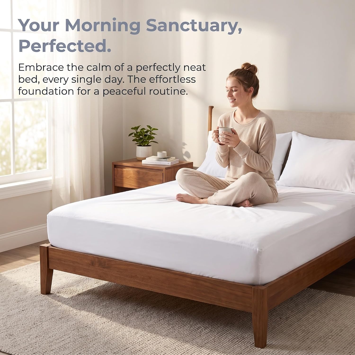 Toddmomy Mattress Protector - Twin Size Mattress Protector - 200x100cm/6.56x3.28ft Fitted Bed Cover - Breathable, Dust Proof & Stretchable for Home, Bedroom, Hotel