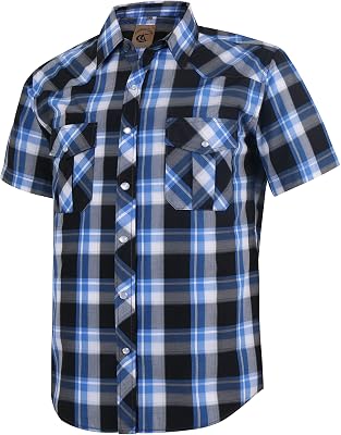 Chemise Western Wrangler Homme XXL à Carreaux Perle - Boutons Pression Nacrés - Occasion
