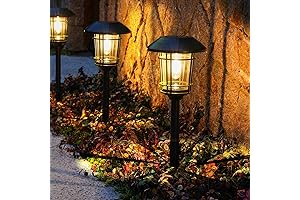 Grand Patio Solar Light, 5-Pack of Top-Grade Glass Metal Pathway Lights