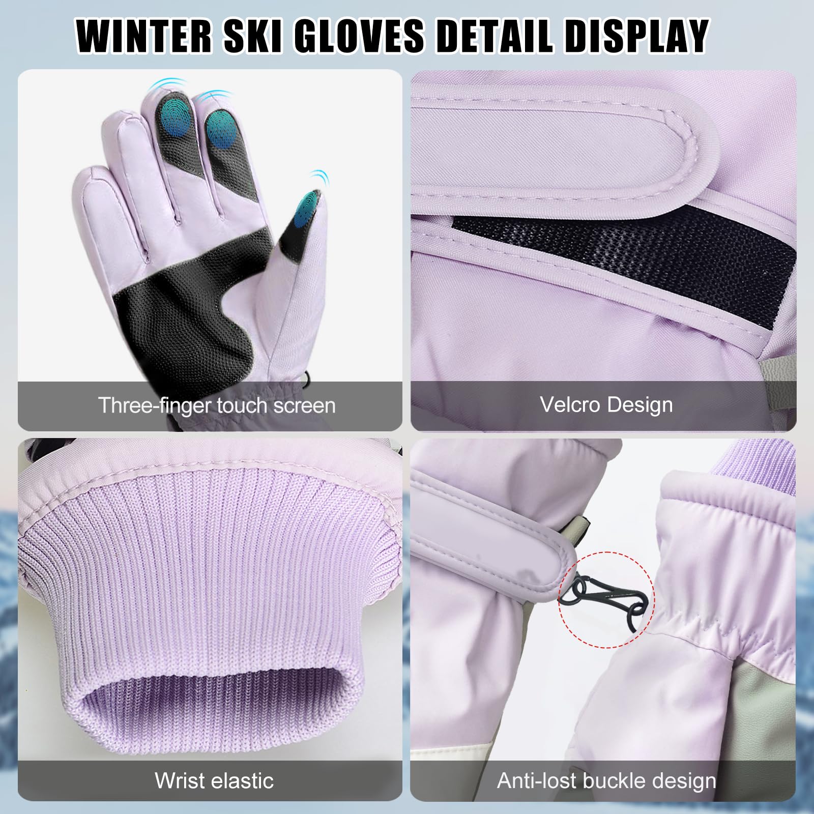 Winterhandschoenen Dames - Waterdicht Touchscreen Skihandschoenen Met Antislip