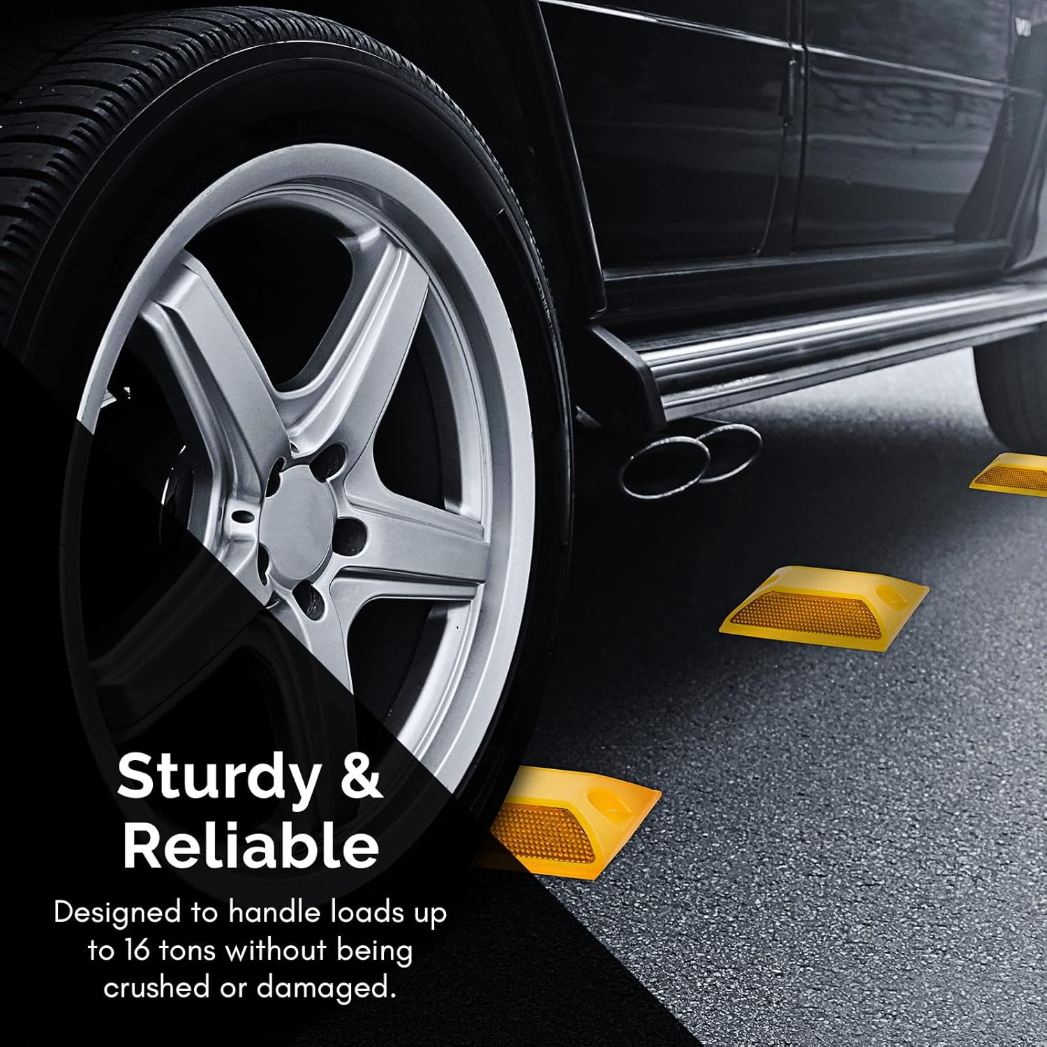 20 Pack Commercial Reflective Road Pavement and Driveway Marker (Yellow)