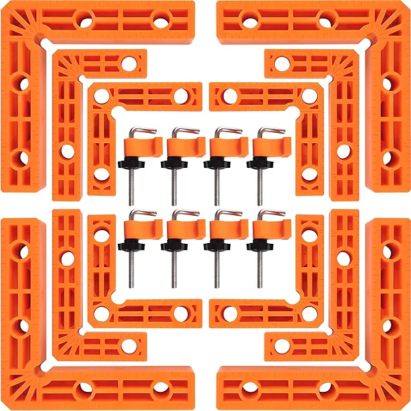 90 Degree Clamp,Positioning Squares, 3" 4" 2.3" Right Angle Clamp with 12 Clamping Squares,Corner Clamps Woodworking Tool for Pictures Frames, Cabinets, Boxes