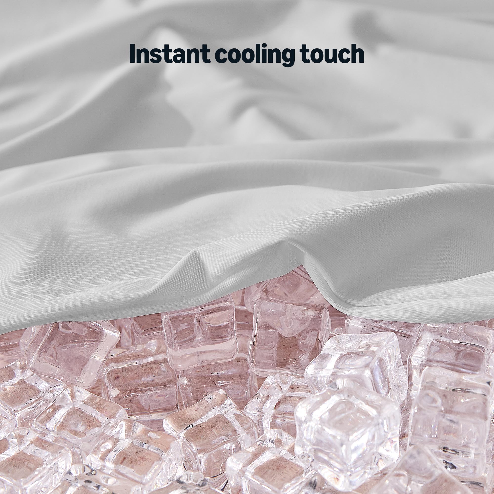 Amazon Basics Cooling Sheets, 4 Piece 100% Recycled Polyester Bed Sheet Set for Hot Sleepers, Breathable, 15-Inch Deep Pocket, Queen, Gray - 4