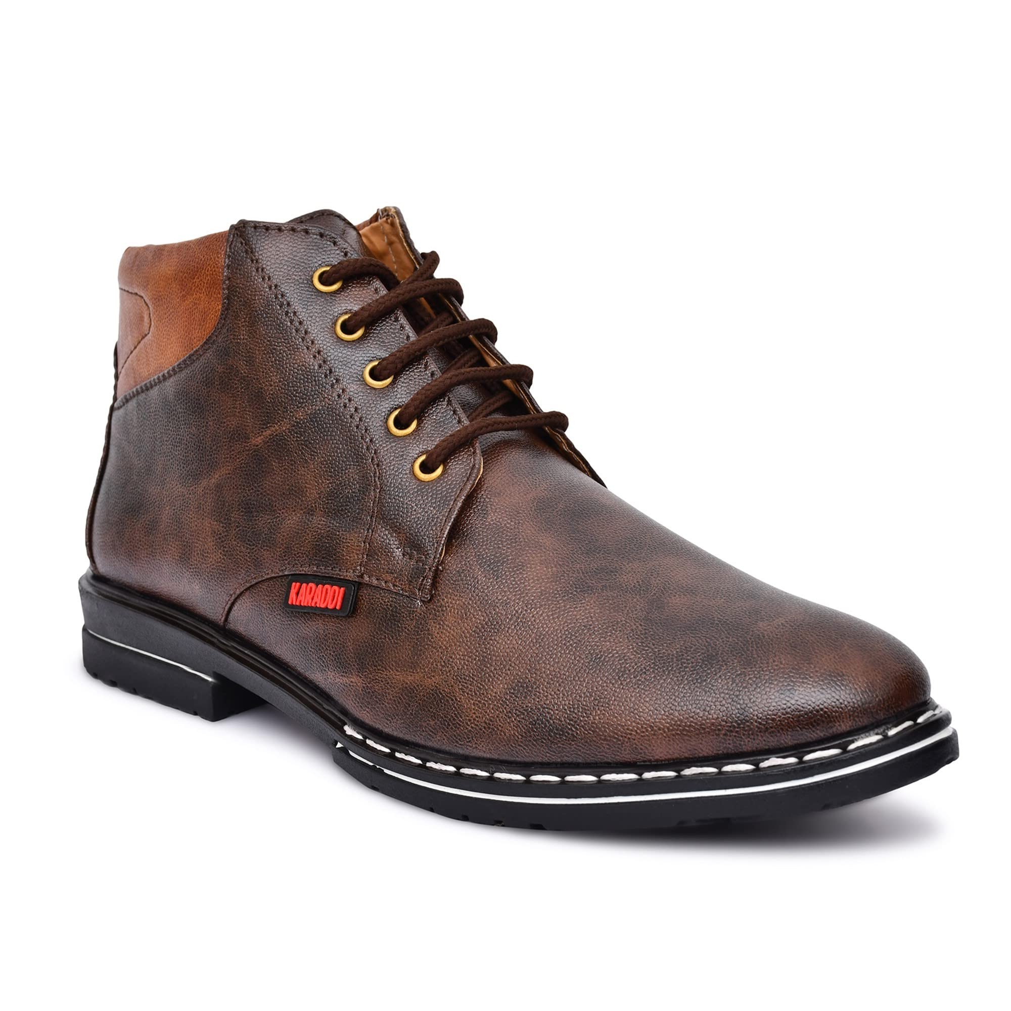 Karaddi B6043 Hand Stitched Mens High Top For Men Lace up Boot For men Suj Boy Outdoor For Men Brown color 8 Uk/Ind (B0BPPK1JKT) Amazon Price History, Amazon Price Tracker