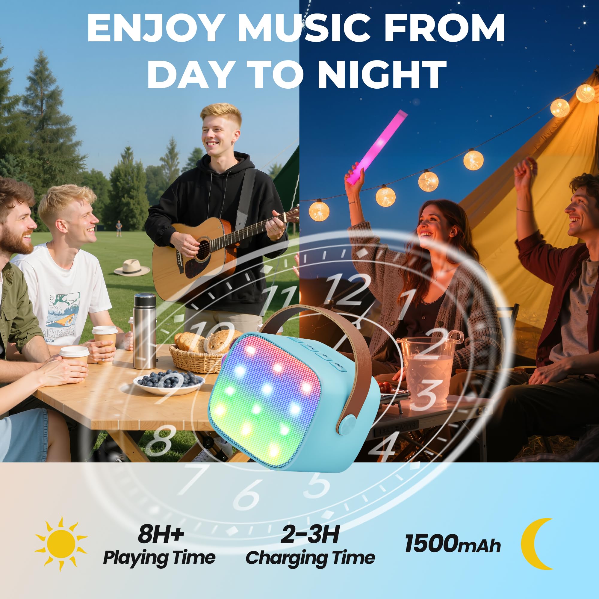 Ankuka Karaoke per Bambini Karaoke con Microfono Karaoke Cassa Bluetooth con 1 Microfono, Regalo Bambina Giochi Bimba Regalo Compleanno per 3, 4, 5, 6, 7, 8, 9,10,11,12+ Anni (Blu)