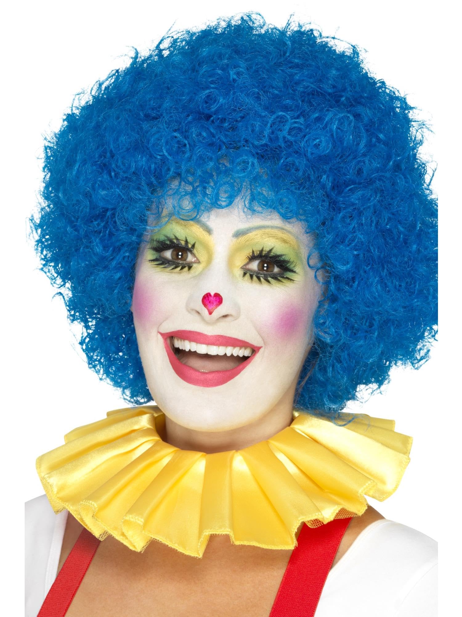 Smiffys Clown Neck Ruffle, Yellow , Circus Fancy Dress, Clown Dress Up Accessories