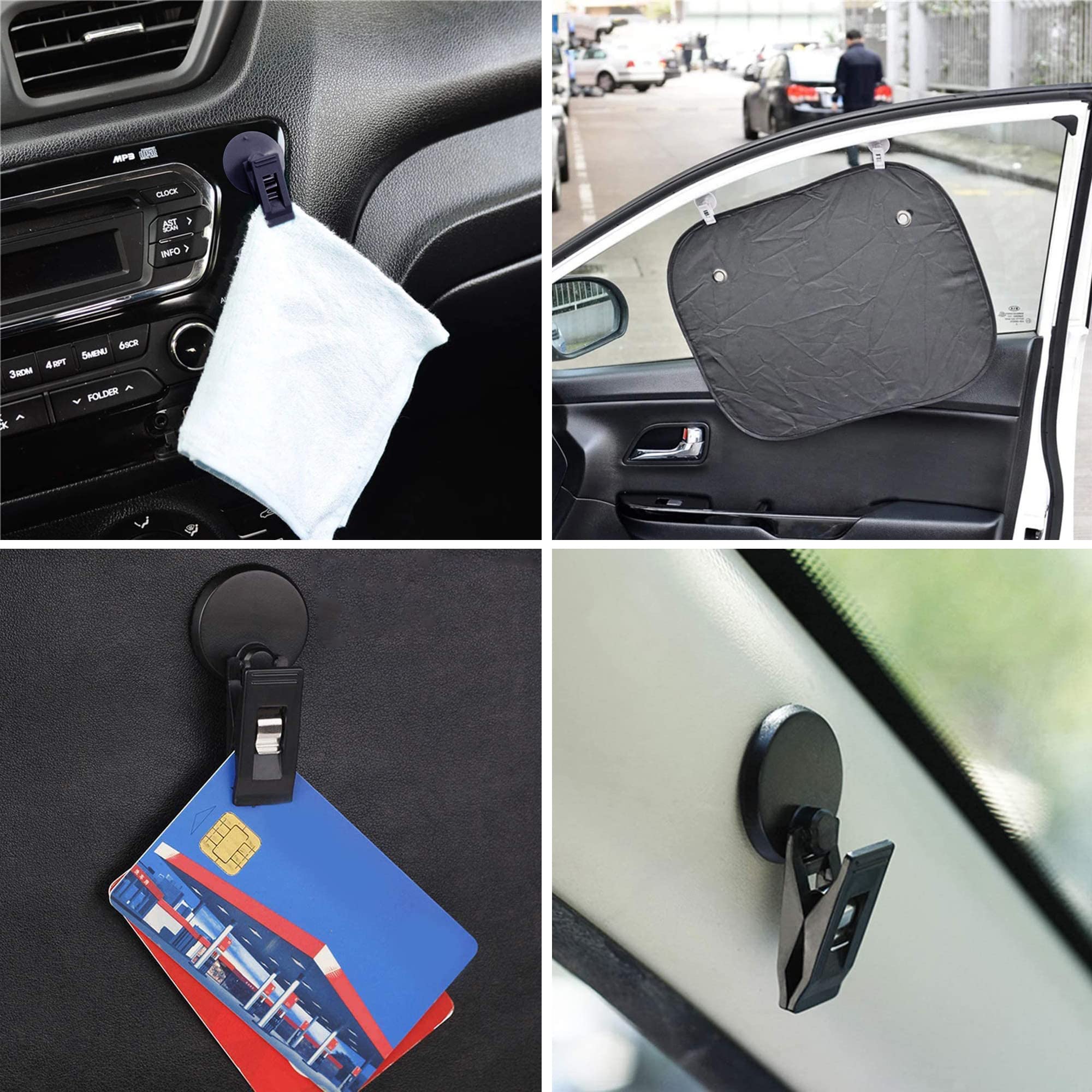 6 Pezzi permessi di parcheggio Porta biglietti Parabrezza porta biglietti parcheggio Porta note Finestrino auto Visiera parasole Occhiali Clip Card Morsetto per parabrezza e banconote per auto