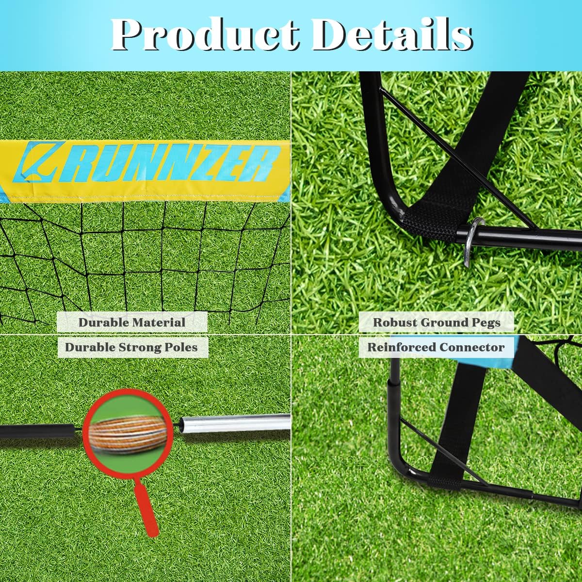 L RUNNZER Portable Soccer Goals, Soccer Nets for Backyard for Kids with Carry Bag, Pop Up Training Goals for Kids, Toddler, Set of 2 : Sports & Outdoors