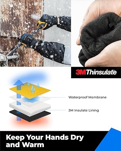 Miniatura 3 de toolant Guantes de invierno 100% impermeables y guantes de trabajo mecánicos de la serie Thor, talla M