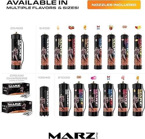 Miniatura 7 de Marz Premium - Cargador de crema batida de 74.08 oz, 3.3 L, tanque de óxido nitroso de grado alimenticio, cargadores N2O con sabor puro, para