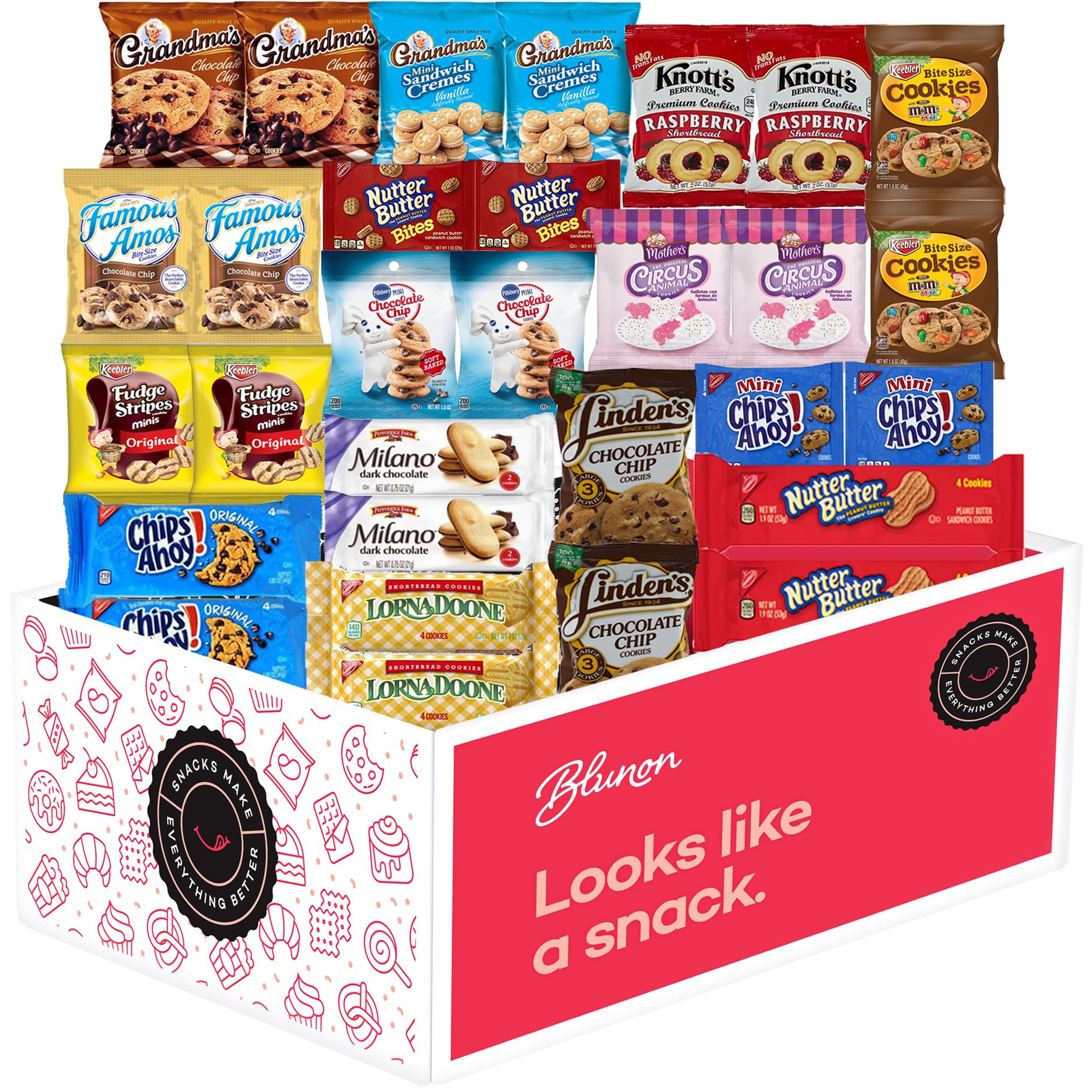 Sponsored Ad - Cookies Variety Pack - Individually Wrapped Assortment - Christmas Gift - Sampler Bulk Care Package Gift Box (30 Count)