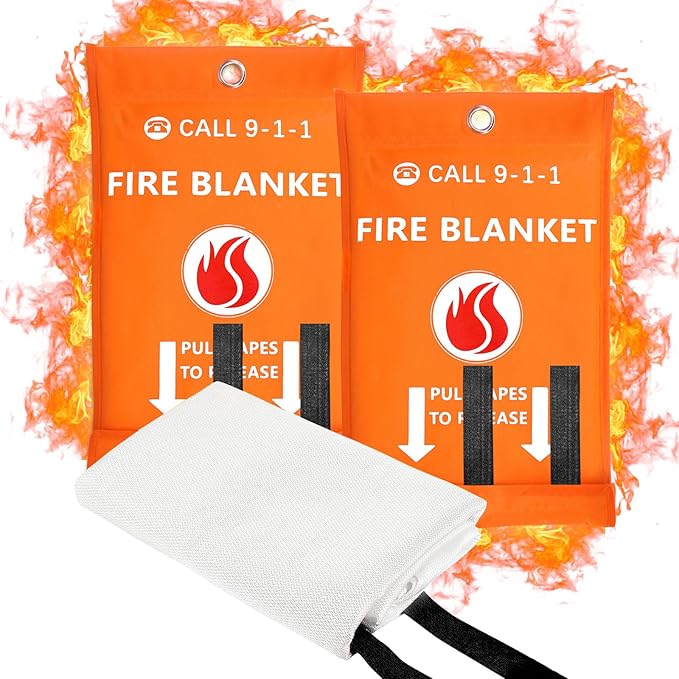 TZWAY 2024 2 Pack Emergency Fire Blanket, Fire Extinguisher