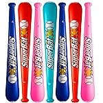 Inflatable Baseball Bats in Bulk - (Pack of 12) - Giant 42 Inch Baseball Party Favors for Kids, Sports Theme Toy Party Supplies and Birthday Party Decorations by Bedwina