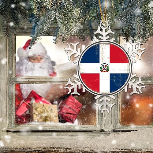 Miniatura 6 de Adorno de árbol de Navidad de República Dominicana bandera de la República Dominicana adorno de árbol de Navidad recuerdo de Navidad decoración de