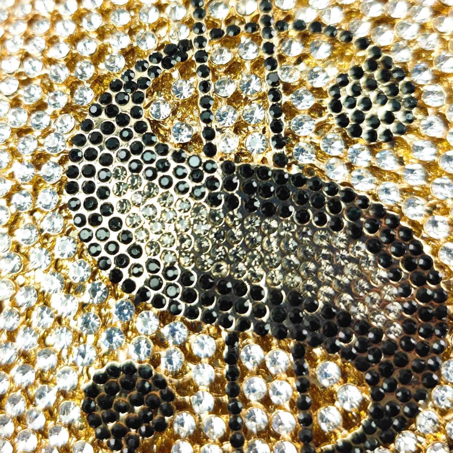 Usuisy Money Crystal Clutch Bag Women Dollars Evening Handbags Bridal Party Rhinestone Clutch Purse Cocktail Bag,Mini,Gold