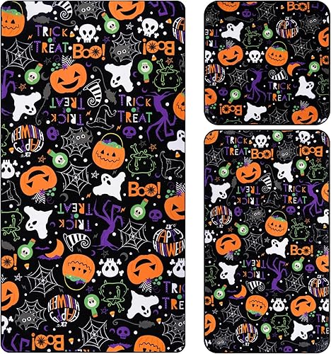 ASPMIZ Juego de 3 toallas de playa de Halloween con toalla de baño, toalla de mano y paño de lavado, juego de 3 toallas de baño de Halloween,