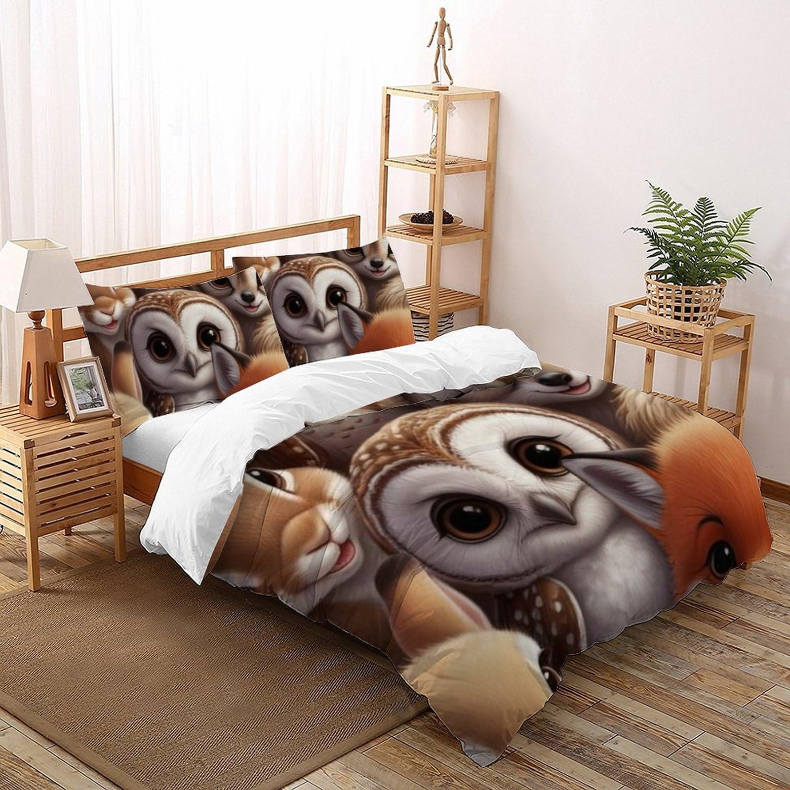 Housse de couette king animaux 220x240cm pour transformer la chambre des enfants