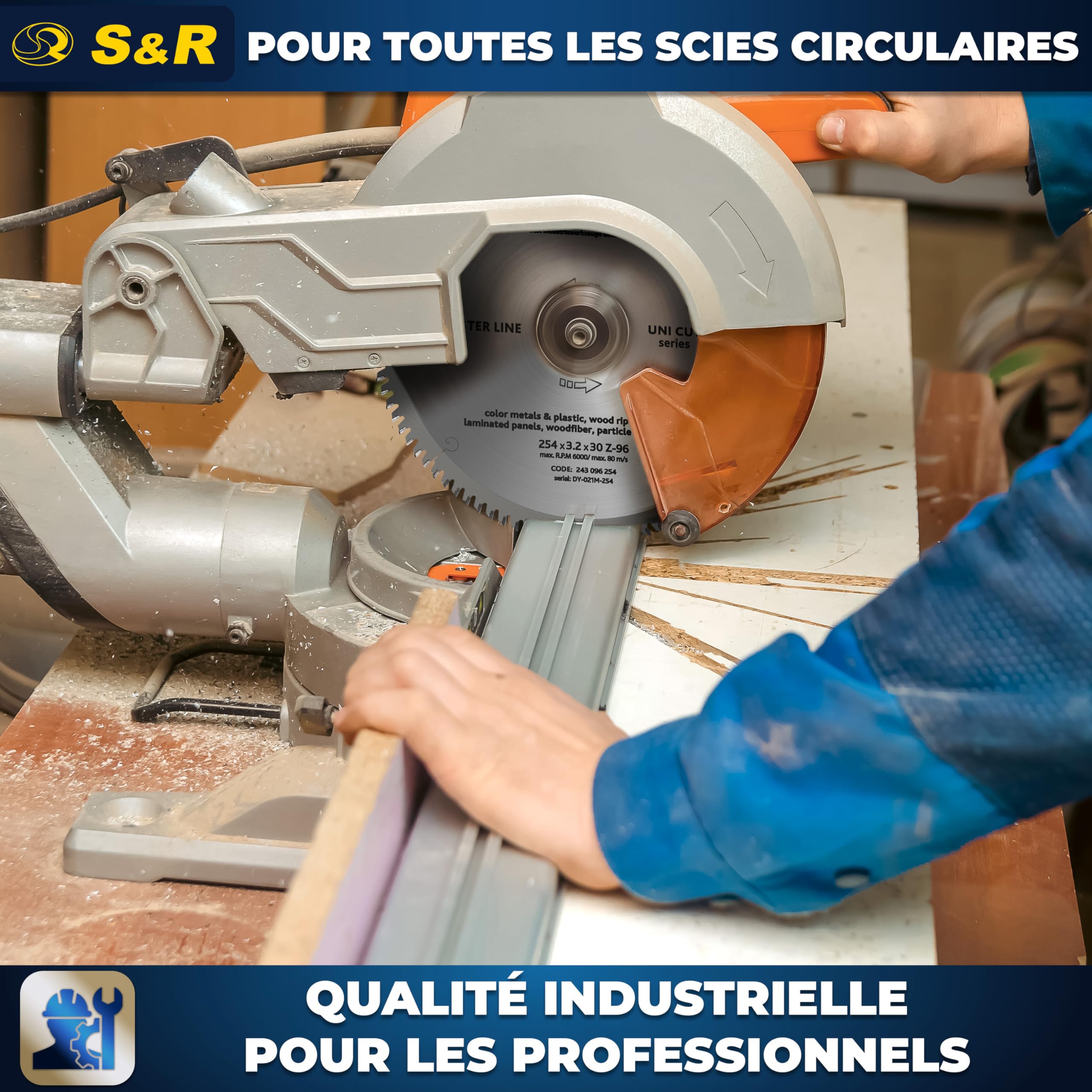 S&R Lame de scie circulaire 254 x 30 mm 96 dents TCT Coupe Bois Multimatériaux