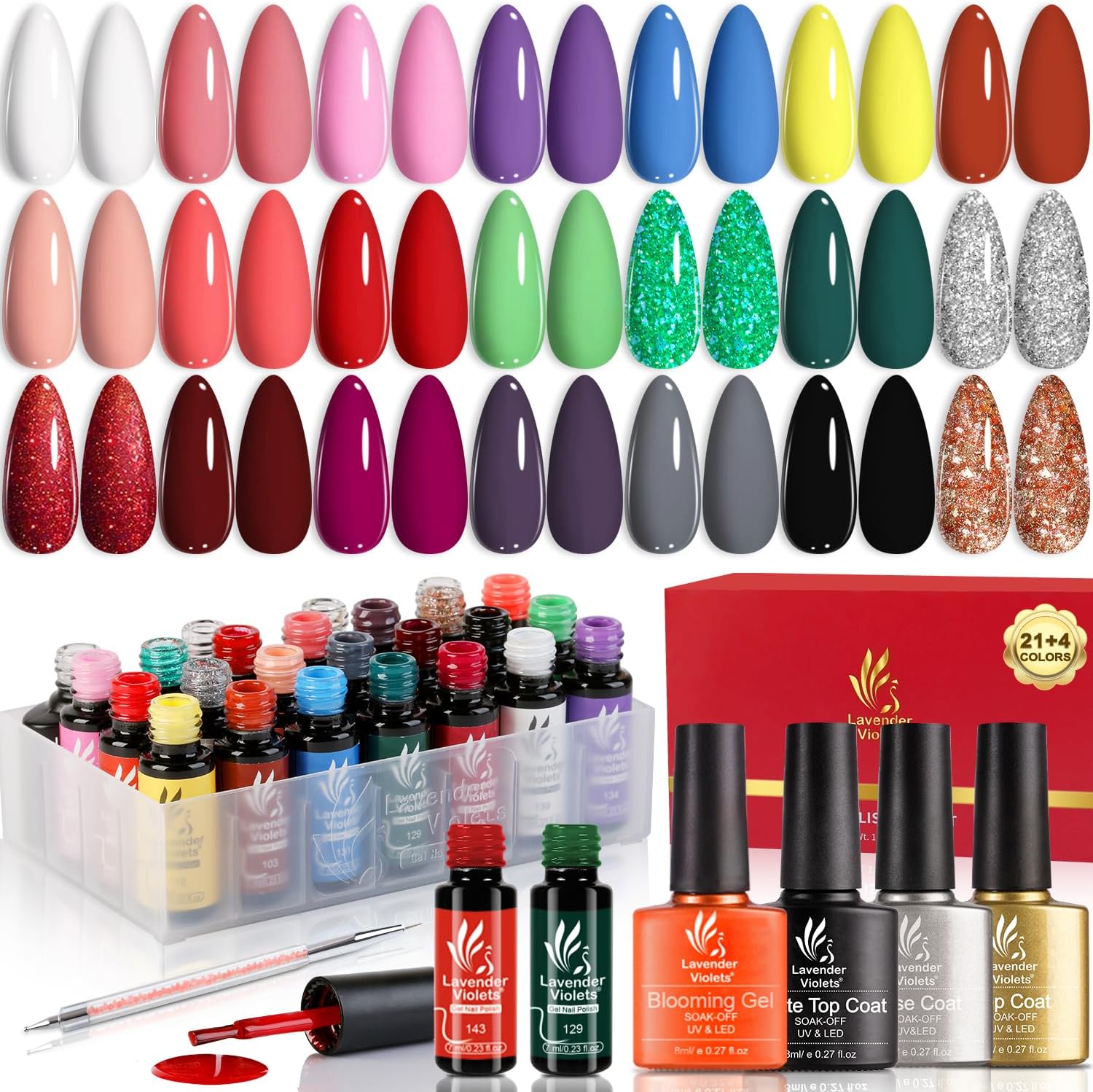 Lavender Violets Gel Nail Polish Set UV LED Soak Off Base Glossy N lavender-violets-gel-nail-polish-set-uv-led-soak-off-base-glossy-n