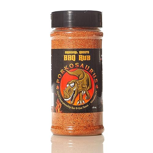 Miniatura 4 de Porkosaurus World Championship Pork Pitmaster Paquete de 2 salsa BBQ (22oz) y BBQ Rub (10oz)