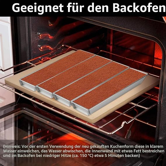 Rectangular Adjustable Baking Frame Rectangular Cake Mould Non-Stick Baking Mould Rectangular Made of Aluminium Alloy with 2 Spatulas Cake Mould Square for Cake Preparation Toast