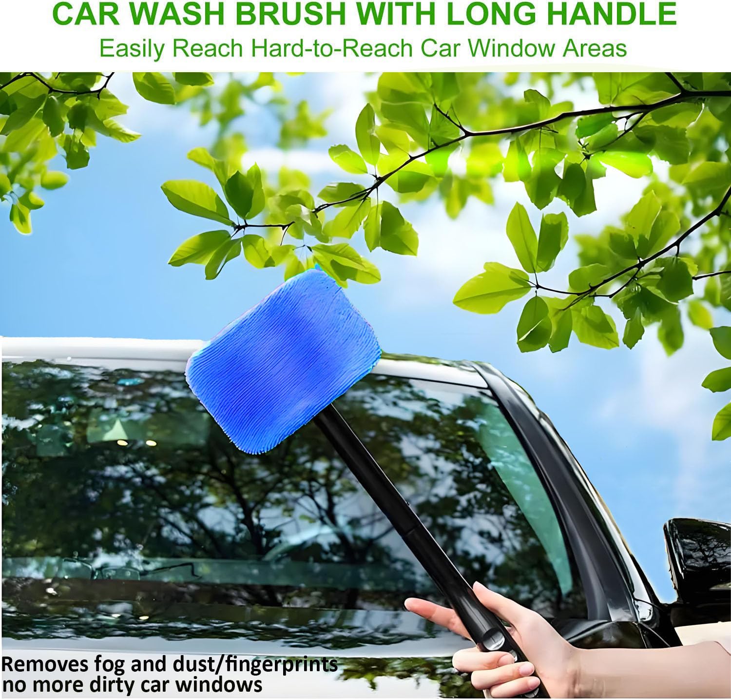 desin Car Windshield Cleaning Tool Windshield Cleaner with 5 Washable and Reusable Microfiber Pads and Extendable Handle for — view 5