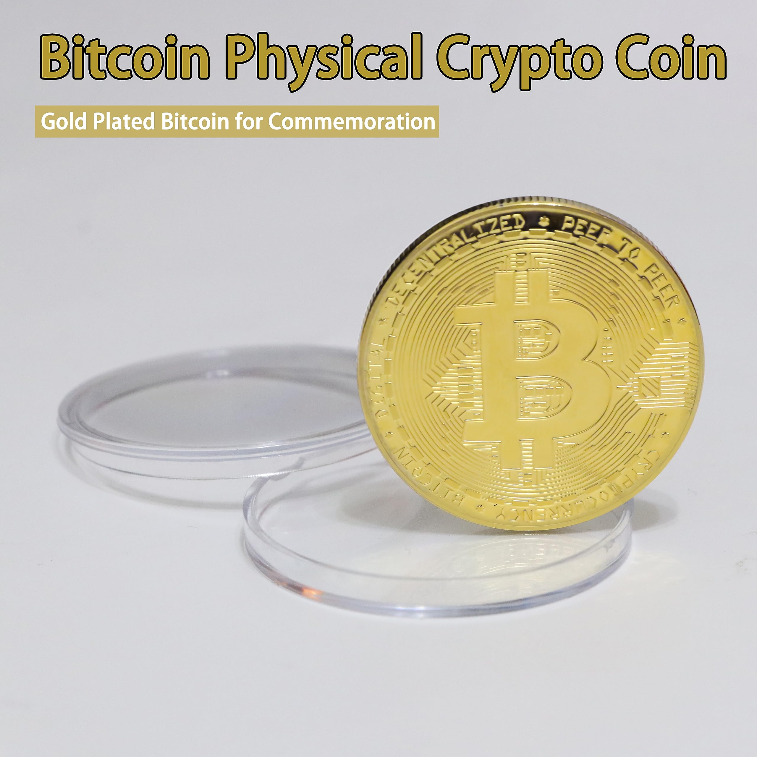LeFeng 2pcs Bitcoin Golf Ball Marker with Magnetic Hat Clip | Golf Accessories and Gift Ideas for Men and Women Golfer | Removable Attaches Easily to Golf Cap(Bitcoin Collect&Golf Ball Marker)