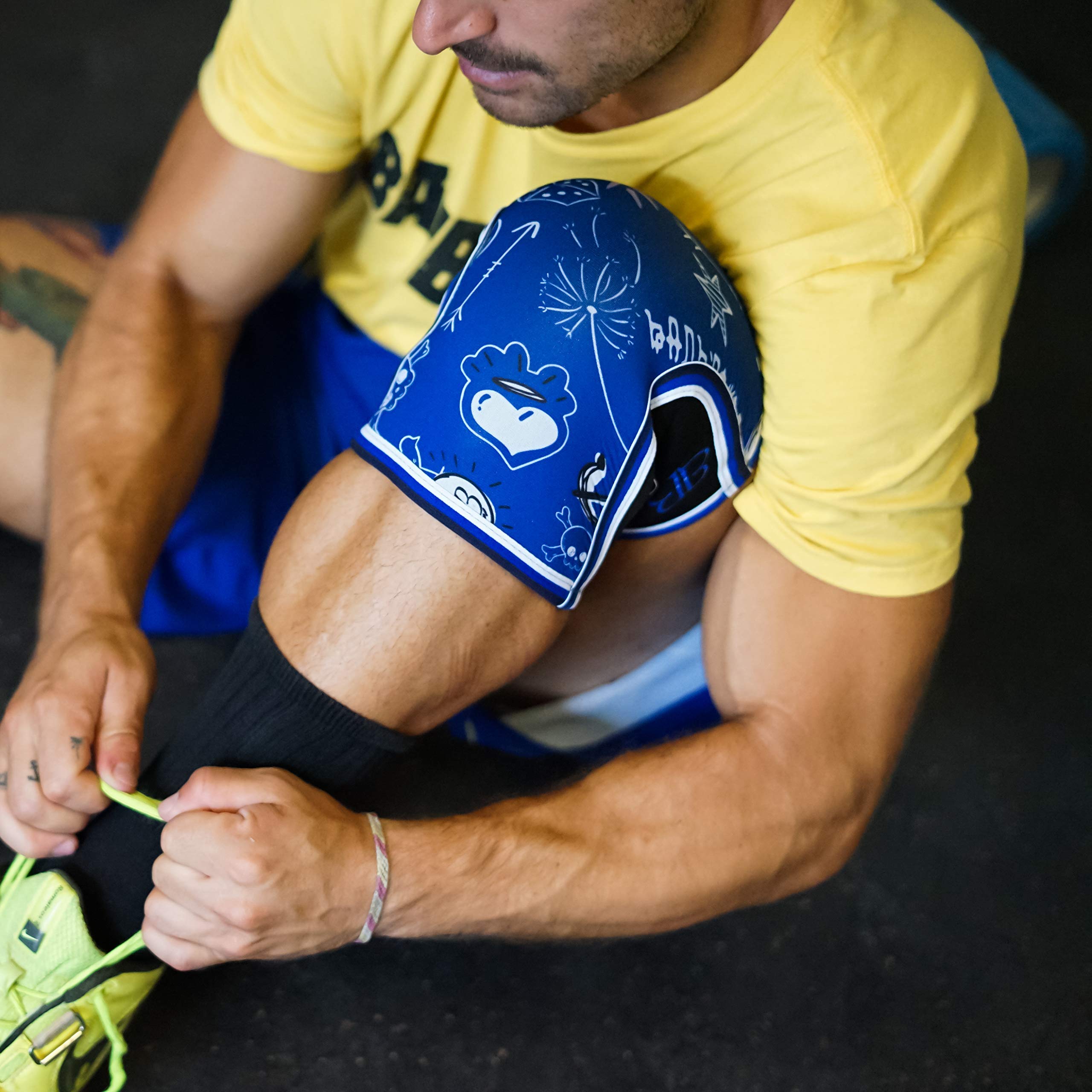 Banbroken | Rodilleras de Neopreno | Cross Training y Powerlifting | Soporte para menisco y ligamento | Para Levantamiento de pesas | 5 mm | 2 uds | XS | Azul