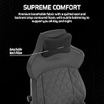 CORSAIR TC500 Chaise Luxe Gaming – Tissu respirant haut de gamme – Siège large – Accoudoirs réglables à cinq voies – Support Lombaire intégré réglable – 90-135 Degré Recline – Ombre