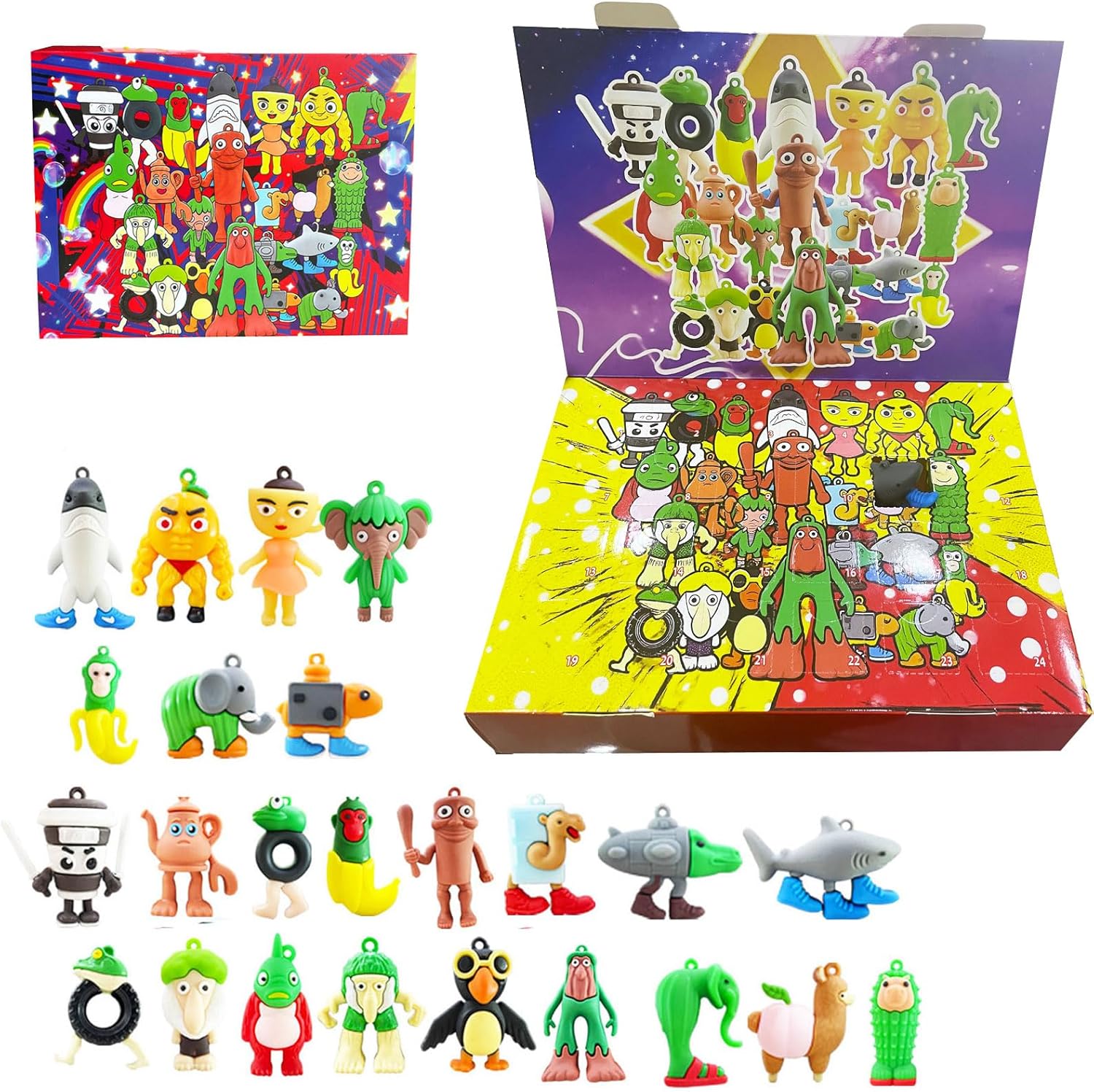 Advent Calendar 2025 for Kids ?24 Days of Surprise Christmas Countdown Calendar with 24pcs figurines for Boys & Girls,Collectible funny silicone figurines,Fun Christmas Party Favors for Kids