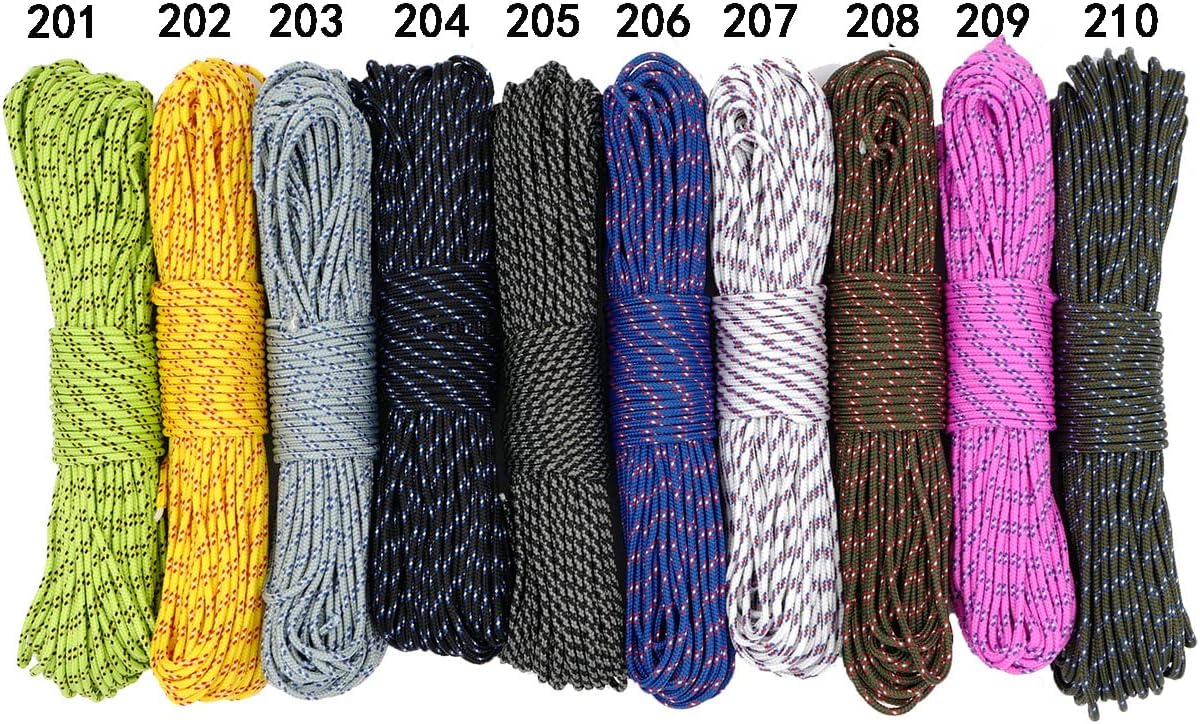 YOUGLE 2 Pack 100FT 3mm Parachute Cord 5 Strands Micro Cord, 280LB Paracord Nylon Poly Rope for Tents, Camping, Garden, Clothesline, Sailing (204)
