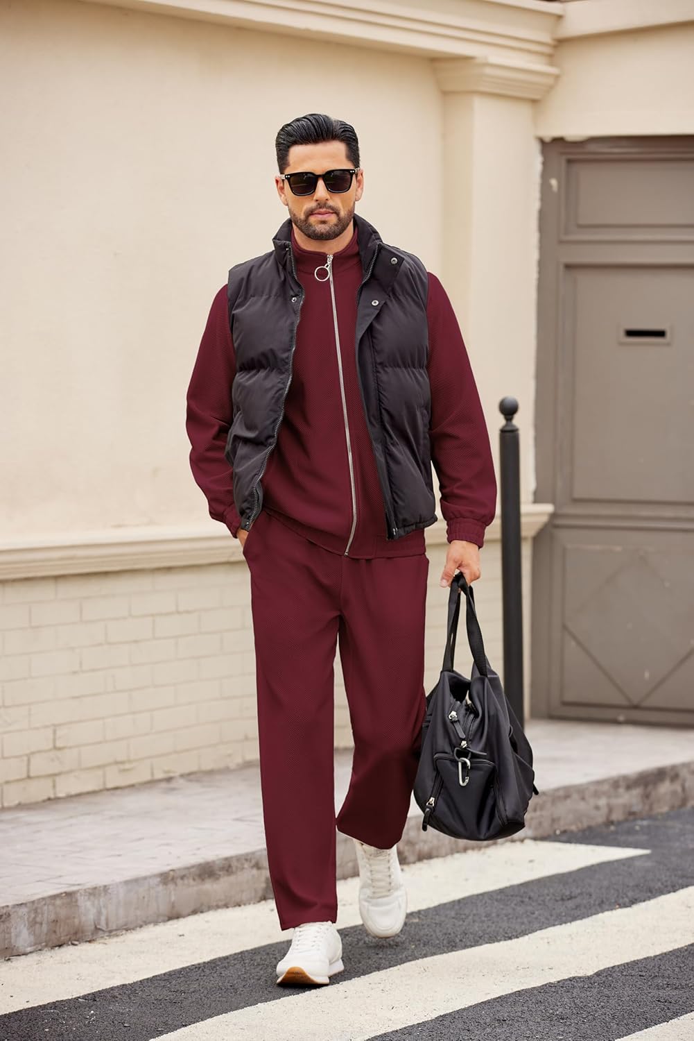 COOFANDY Mens 2 Piece Tracksuit Casual Sweatsuits Full Zip Track Suits Jogging Athletic Suit Sets - Image 4