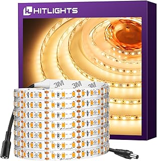 HitLights LED Strip Lights Warm White 3000K, 16.4ft High...